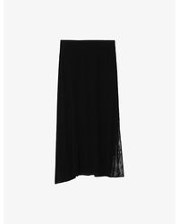Zadig & Voltaire - Jayla Lace-Trim Woven Midi Skirt - Lyst