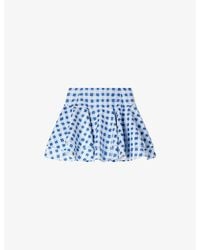 Sandro - Short Gingham-Print Linen Mini Skirt - Lyst