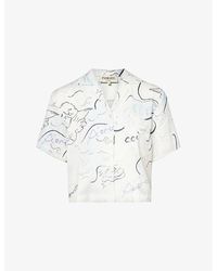 Fiorucci - Angel-pattern Cropped Stretch-woven Shirt - Lyst