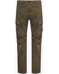 C.P. Company - Mid-rise Cargo-pocket Stretch-cotton Trousers - Lyst