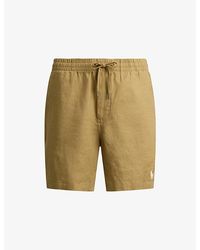 Polo Ralph Lauren - Logo-Embroidered Linen Shorts - Lyst