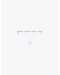 Calvin Klein - Modern Logo Low-Rise Stretch-Cotton Thong - Lyst