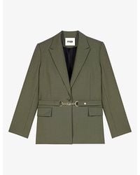 Maje - Chain-Embellished Single-Breasted Stretch Wool-Blend Suit Jacket - Lyst