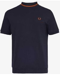 Fred Perry - Vy Ringer Logo-embroidered Cotton-jersey T-shirt - Lyst