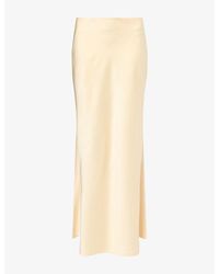 Mona Alshebil - Fitted Satin Maxi Skirt - Lyst