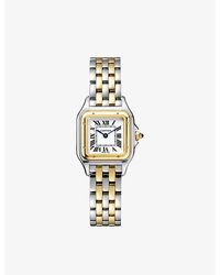Cartier - Crw2pn0006 Panthère De Small Model 18ct Yellow-gold And Stainless Steel Watch - Lyst