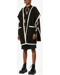 Burberry Carla Hooded Wool-blend Cape - Black