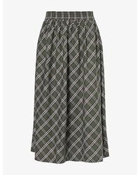 Skall Studio - Dagny Checked Voluminous Cotton Maxi Skirt - Lyst