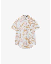 Loewe - X Paula's Ibiza Floral-Print Short-Sleeve Cotton-Poplin Shirt - Lyst