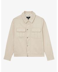 Reiss - Americas Patch-Pocket Cotton-Blend Bomber Jacket - Lyst