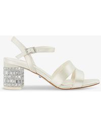Dune - Bridal Matrimony Crystal-embellished Satin Heeled Sandals - Lyst