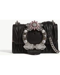 Miu Miu Miu Ladies Black Lady Matelassé Leather Shoulder Bag