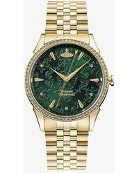Vivienne Westwood - Vv208gdgd Wallace Gold-toned Stainless-steel And Swarovski Crystal Quartz Watch - Lyst