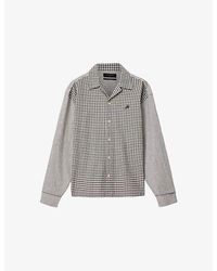 AllSaints - Kage Logo-Embroidered Long-Sleeve Cotton Shirt - Lyst
