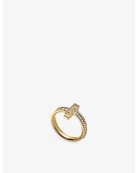 Tiffany & Co. - T1 Narrow Pavé 18Ct- And 0.45Ct Diamond Ring - Lyst