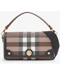 Burberry - Note Check-print Woven Cross-body Bag - Lyst