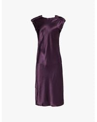 eem - Sleeveless Flared Hem Silk Midi Dress - Lyst