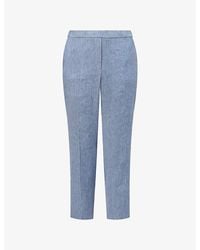 Theory - Treeca Pull-On Linen-Blend Trousers - Lyst