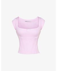 House Of Cb - The Cap Sleeve Corset Jersey Top Xs (A-C Cup) - Lyst