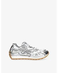 Bottega Veneta - Orbit Metallic Woven Low-Top Trainers - Lyst