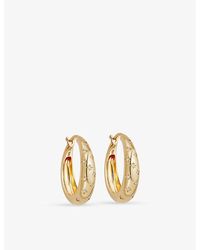 Astley Clarke - Celestial Mini Star-engraved 18ct Yellow-gold-plated Vermeil Sterling-silver And White Sapphire Hoop Earrings - Lyst