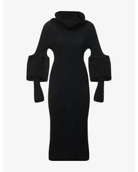 Issey Miyake - Thin And Thick Funnel-Neck Knitted Maxi Dress - Lyst