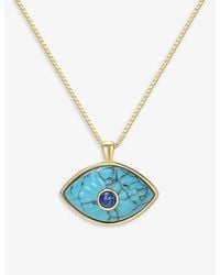 Celeste Starre - Eyes On You Recycled 18ct Yellow -plated Brass, Turquoise And Lapis Pendant Necklace - Lyst