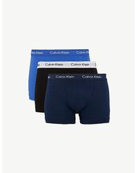 Calvin Klein - Pack Of Three Modern Essentials Classic-fit Stretch-cotton Trunks - Lyst