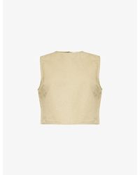 Pretty Lavish - Bryony Linen And Cotton-blend Top - Lyst
