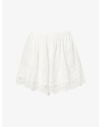Dissh - Elisa Lace-Trim Cotton Shorts - Lyst