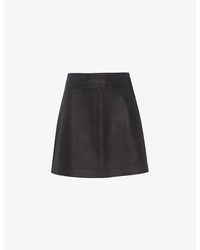 Whistles - A-Line Leather Mini Skirt - Lyst