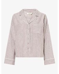 Lounge Underwear - Stripe Cotton Pyjama Shirt - Lyst