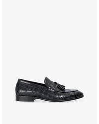 Dune - Son Croc-Embossed Leather Loafers - Lyst