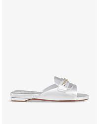 Christian Louboutin - Miss Mj Chain-embellished Leather Mules - Lyst