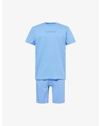 Calvin Klein - Logo-Embroidered Cotton Pyjamas - Lyst