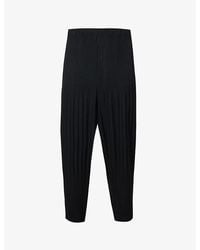 Homme Plissé Issey Miyake - Dropped-crotch Pleated Relaxed-fit Knitted Trousers - Lyst