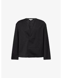 The Couture Club - V-Neck Boxy-Cut Woven Shirt - Lyst