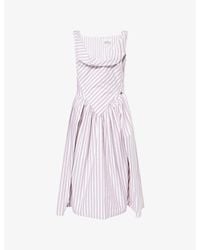 Vivienne Westwood - Sunday Stripe Cotton Midi Dress - Lyst
