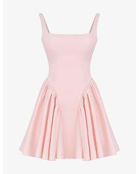House Of Cb - Florianne Bow-embellished Cotton And Lyocell Mini Dress - Lyst