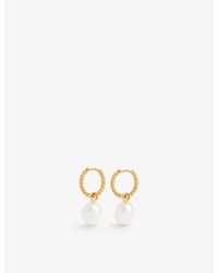 Missoma - Pearl Drop 18ct Recycled Yellow Vermeil-plated Sterling Silver Hoop Earrings - Lyst