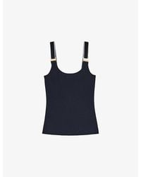 Reiss - Vinnie Hardware-Embellished Stretch-Cotton Vest - Lyst
