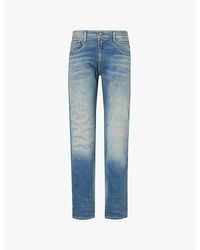 Replay - Anbass Hyperflex Whiskering Straight-Leg Slim Fit Stretch-Denim Jeans - Lyst