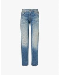 Replay - Anbass Hyperflex Whiskering Straight-Leg Slim Fit Stretch-Denim Jeans - Lyst