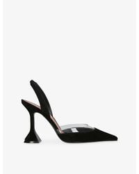 AMINA MUADDI - Lara 95 Heeled Suede Sling-Back Courts - Lyst