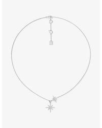 Apm Monaco - Double Météorites Rhodium Plated Alloy And Cubic Zirconia Necklace - Lyst