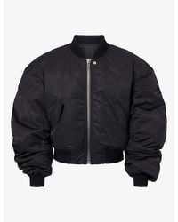 Rick Owens - Flight Ribbed-Trim Cotton-Blend Bomber Jacket - Lyst