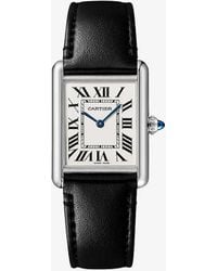 Cartier - Crwsta0059 Tank Must Large Steel And Vegan-leather Solarbeattm Photovoltaic Movement Watch - Lyst