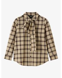 Whistles - Checked Detachable-Scarf Stretch-Woven Shirt - Lyst