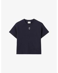 Claudie Pierlot - Brand-Embroidered Short-Sleeved Cotton-Jersey T-Shirt - Lyst