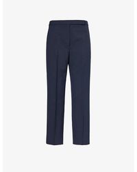 Theory - Pressed-crease Tapered-leg High-rise Cropped Trousers - Lyst